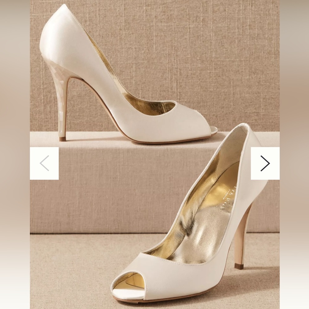 Freya Rose London Della Sky Ivory Satin Heels Size 39, US 8